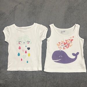 GAP Kids White Tees with Cloud and Whale Graphics